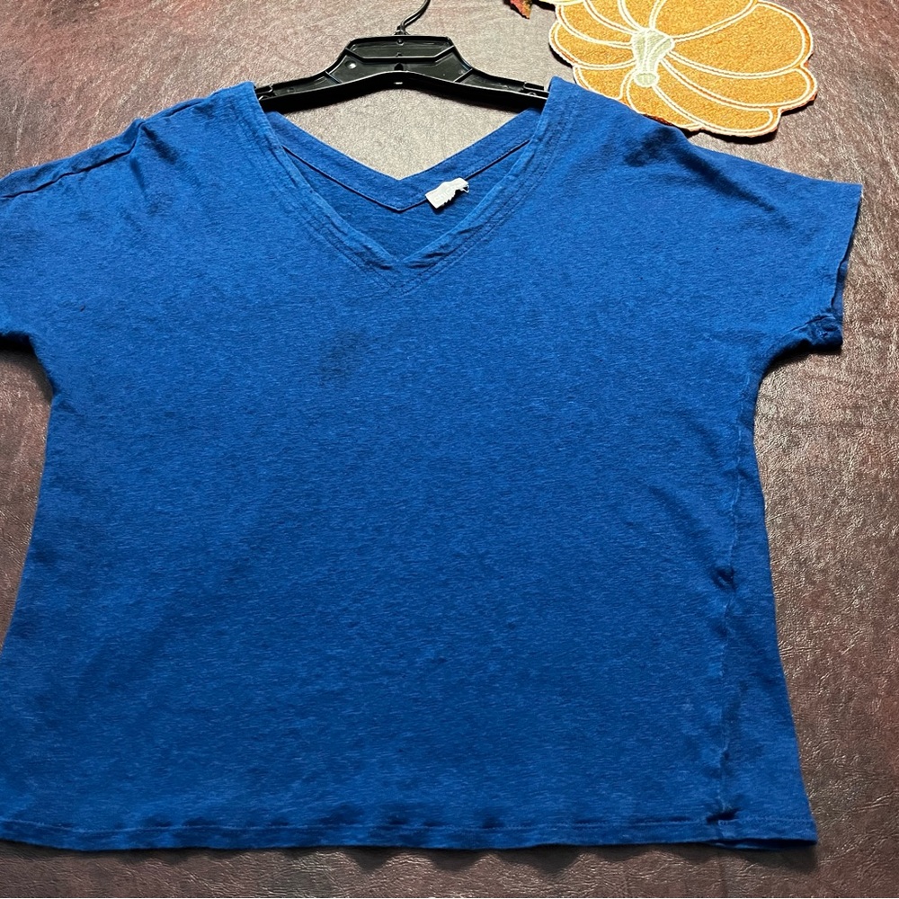 Chico's Deep Blue Short Sleeve Top
